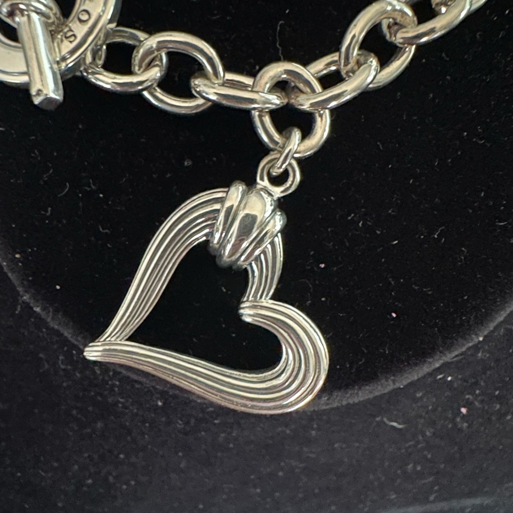 NWP Lagos Sterling Silver Fluted Open Heart On Charm Bracelet MSRP$450 Pristine - Picture 5 of 11
